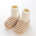 thumbnail image 4 of Eyicmarn Lovely Baby Girl Winter Sock Shoes Plaid Flats Warm Plush Walking Shoes, 4 of 9