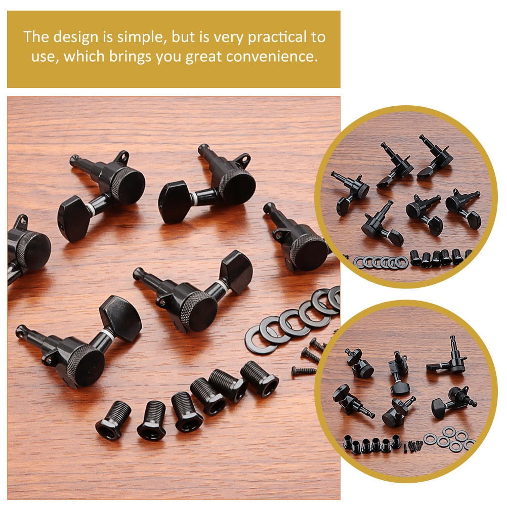 DINHEAROM Guitar Machine Heads Zinc Alloy Black For Friends Who Like Guitars 1 Set