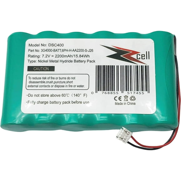 ZZcell Battery Replacement for DSC 3G4000-BATT 6PH-H-AA2200-S-J26 DSC 3G4000 Cellular Communicato Alarm System 7.2V 2200mAh