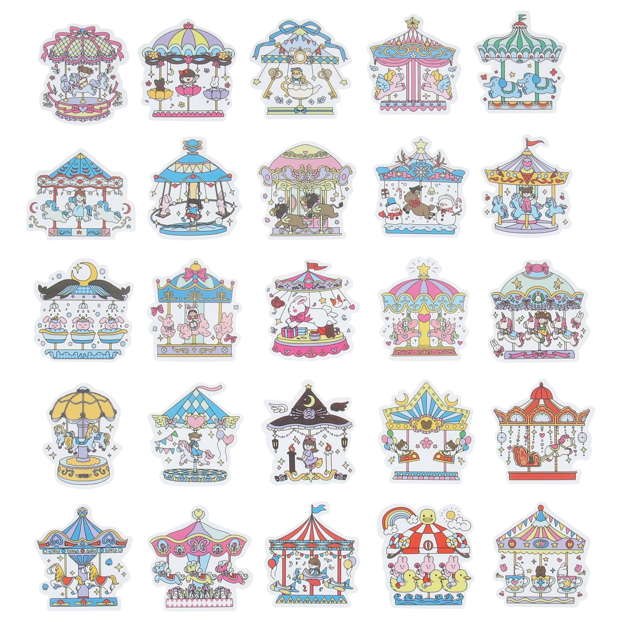 Unique Bargains Waterproof Reading Stickers for Laptop Scrapbook Carousel
