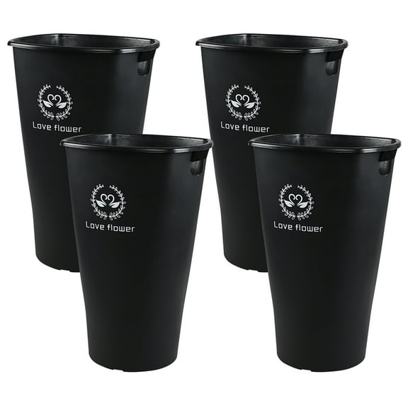 Teyyvn 4-Pack 19.92 Inch Plastic Floral Bucket, Flower Buckets for Cut Flowers, Display Decorative Plastic Vases, Black