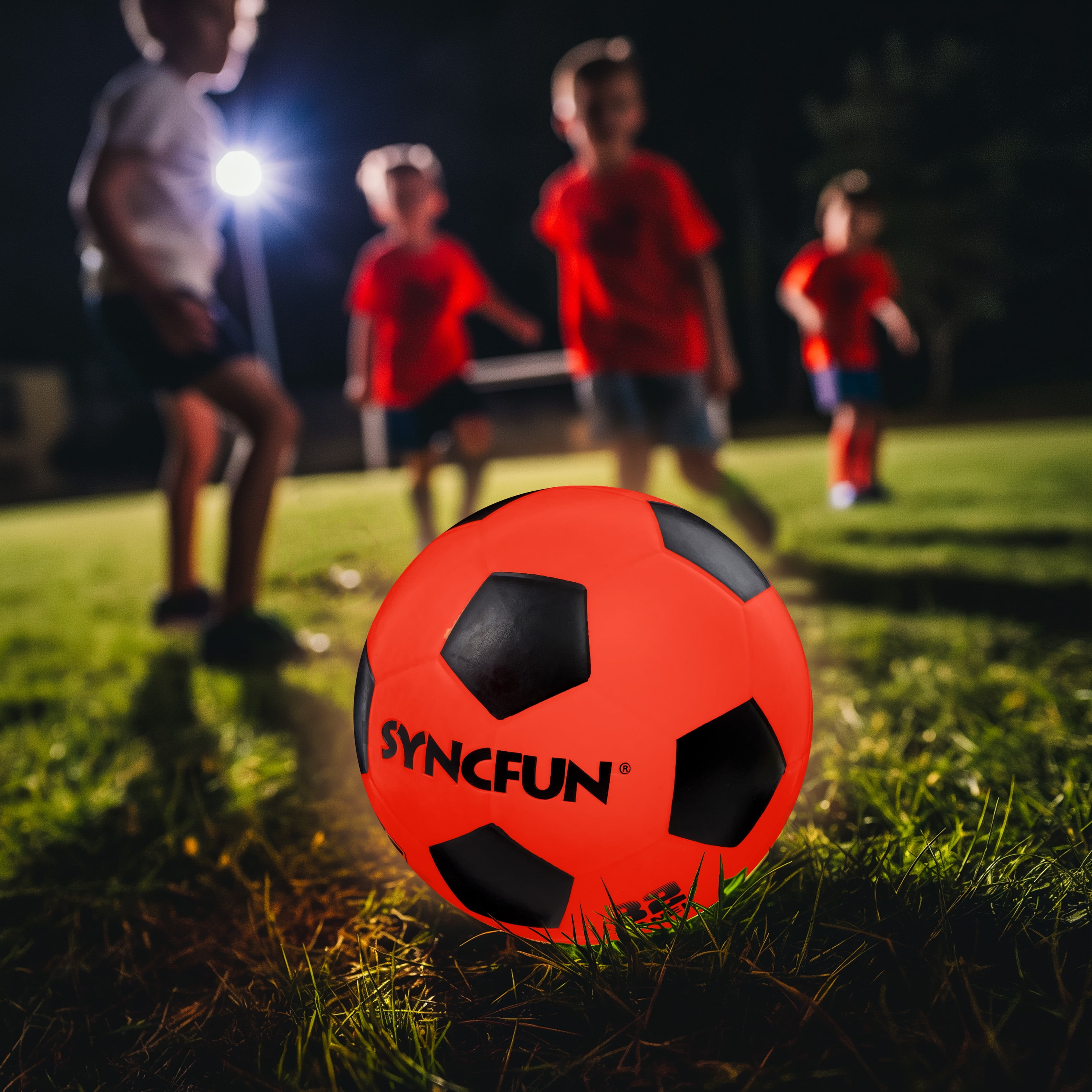 Glow in The Dark Soccer Ball Light Up LED Soccer Ball Gifts for Teen Boy Birthday Outdoor Games for Evening Play Toys for Kids Boys Ages 3 Old and up, Official Size 5
