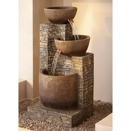 Front Yard Fountains For Sale John Timberland Outdoor Floor Water Fountain Three Bowl Floor Cascade 35