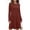 Red, variant on Muscularfit Fall Dress Loose Waist Dress Midi Crew Neck Long Sleeve Dresses