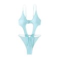 thumbnail image 1 of Gibobby Trajes de Baño Mujer Traje de baño de moda sexy con correa ajustable grande para mujer Conjunto de traje de baño sólido(Azul celeste,G), 1 of 5
