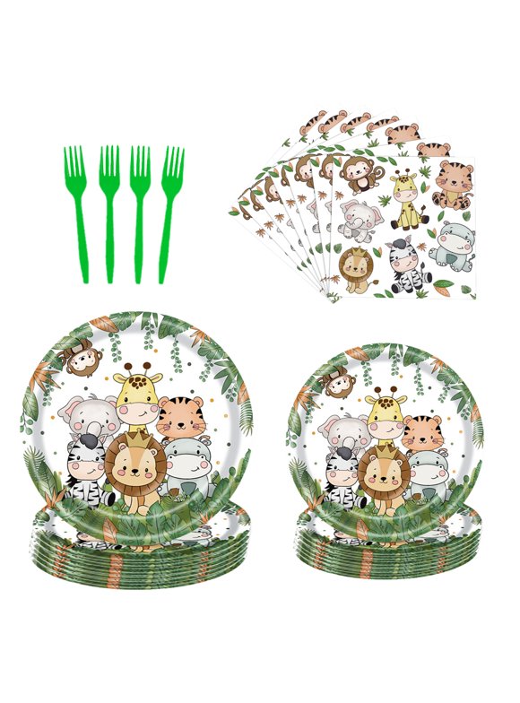 Jungle Party Tableware in Jungle Safari Party Supplies