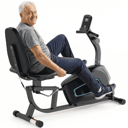 Naipo Recumbent Exercise Bike 8Level Adjustable Resistance Stationary Indoor Cycling Bike with Heart Rate and LCD Monitor for Home Gym Workout 300lbs