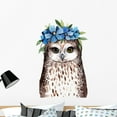 thumbnail image 1 of Blue Floral Watercolor Owl Wall Decal Wallmonkeys Peel and Stick Animal Graphics (36 in H x 36 in W) WM502675, 1 of 4