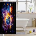 thumbnail image 3 of Manfei Celestial Planets Shower Curtain 72Wx84L,Dreamy Galaxy Theme Bathroom Shower Curtain,Orange Purple, 3 of 5
