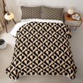 thumbnail image 2 of Castle Fairy Mid Century Heart Grid Quilt Full 3-Piece,Abstract Love Shape Full Bedspread Sets,Black Beige,1 Coverlet and 2 Pillowcases, 2 of 7