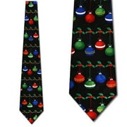 Christmas Ornaments and Mistletoe Necktie Mens Tie
