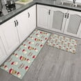 thumbnail image 2 of Gray Christmas Santa and Reindeer Pattern Kitchen Rugs Sets Of 2,Anti Fatigue Kitchen Mat Rugs Non Slip Washable,Decorative Kitchen Floor Mats for Kitchen,Sink,Laundry,17"x30"+17"x47", 2 of 7