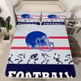 thumbnail image 2 of Feelyou Grey Navy Helmet Full Size Sheets for Boys, Soccer Football Player Bed Sheets, Vintage American Sport Sheet Sets, Microfiber Bedroom Decor, 4-Piece, 2 of 7