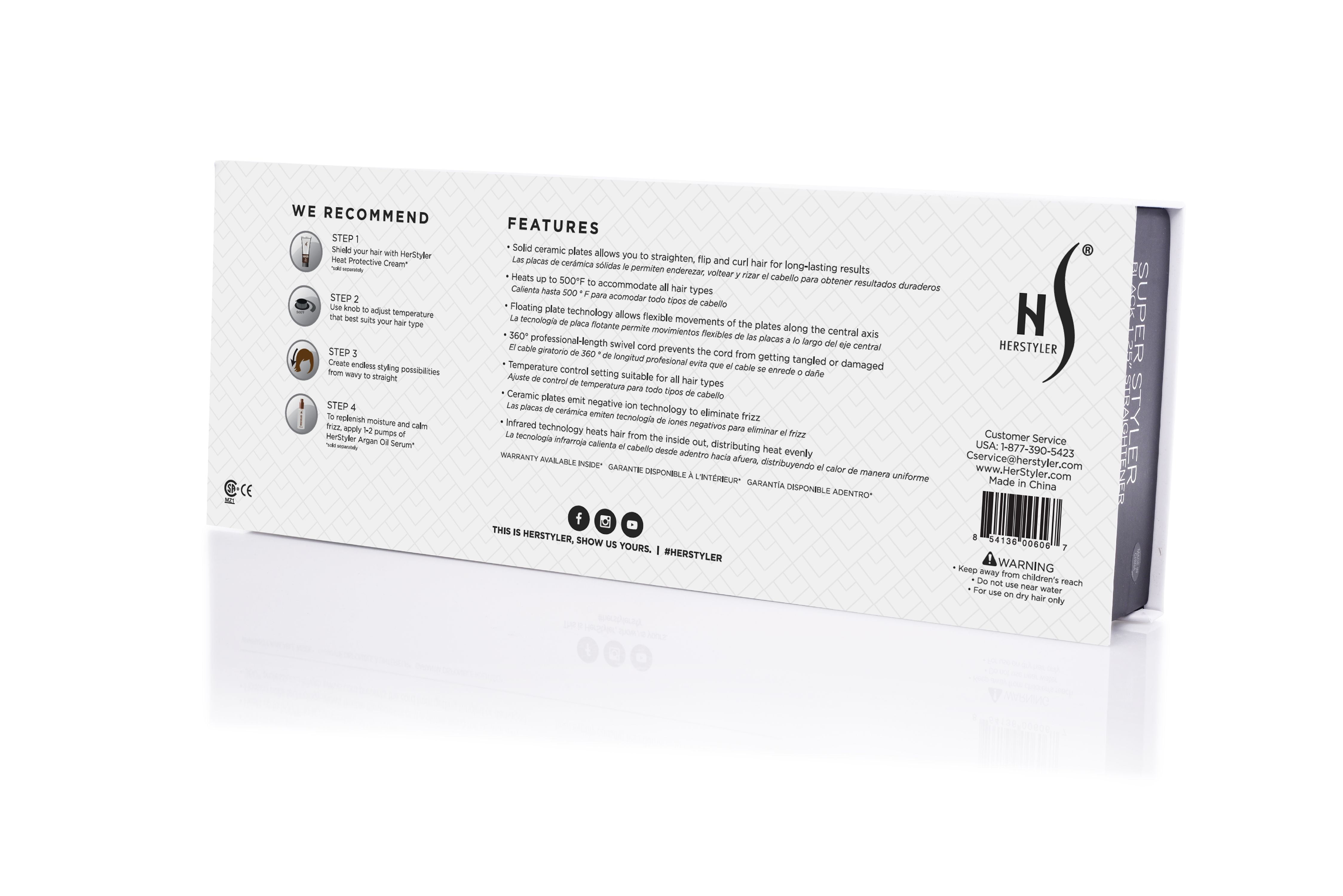 super styler black 1.25 straightener