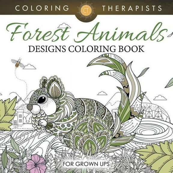 Forest Animals Designs Coloring Book For Grown Ups (Paperback)
