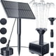 thumbnail image 1 of Fuente de agua solar personalizable para jardín, kit de bomba solar para estanque con 4 cabezales rociadores para una circulación de agua única, diseño de fuente solar ecológica para baño de pájaros, 1 of 5