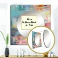 thumbnail image 3 of Designart "Vernal Wonders In Gentle Vintage Pastels I" Abstract Painting Pink Large Square Mirror - Square Bedroom Mirror Printed Wall Decor - Modern Square Printed Wall Mirror Art, 3 of 5