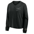 thumbnail image 2 of Women's Fanatics Black Vegas Golden Knights Oversized All Out Effort Long Sleeve Henley T-Shirt, 2 of 5