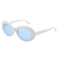 thumbnail image 1 of Mujeres Hombres Gafas de sol anti-UV Gafas de fiesta al aire libre Diseño de moda elegante redondo Blanco Azul, 1 of 3