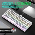 thumbnail image 1 of Teclados mecánicos para juegos de 84 teclas Mini con cable para Gamer (Eje ​​rojo blanco), 1 of 9