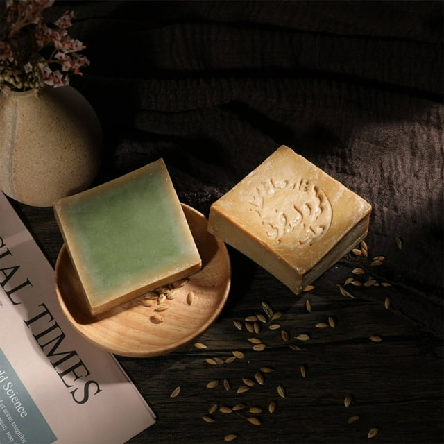 Fiudx Jabón de Alepo, Auténtico Jabón Sirio Artesanal, Limpiador Natural y Aceite de Laurel, Barra de Alepo de Fórmula Suave, Uso Facial y Corporal, Cuidado de Pieles Sensibles, Opción Ecológica.