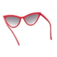thumbnail image 4 of Classy Womens Cat Eye Plastic High Temple Horn Rim Fashion Sunglasses Red - Smoke, 4 of 4