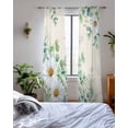 thumbnail image 3 of Spring Floral Sheer Curtains 63 Inch Length 2 Panels Set for Living Room/Bedroom, Daisy Eucalyptus Leaves Watercolor Rustic Kitchen Curtains Grommet Semi-Sheer Curtains Window Treatments 42"x63"x2, 3 of 7