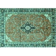 thumbnail image 1 of Ahgly Company Indoor Rectangle Medallion Turquoise Blue Traditional Area Rugs, 2' x 3', 1 of 4