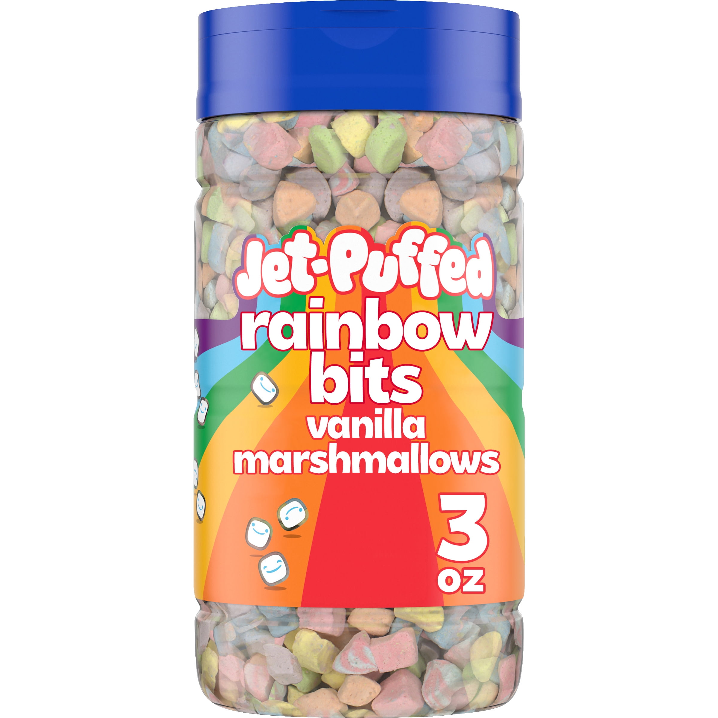 Jet-Puffed Rainbow Vanilla Marshmallow Bits, 3 oz. Bottle