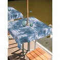 thumbnail image 2 of Outdoor Tablecloth with Umbrella Hole for Patio/Picnic/Party/Camping, Modern Blue Waterproof Table Cloth Square Cover Washable, Vintage Abstract Art Contemporary (54"x 54"), 2 of 8