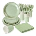 thumbnail image 1 of Kit de Suministros para Fiesta de Cumpleaños de Sage Solid para 16 Invitados: Incluye Platos, Vasos, Cubiertos y Servilletas, 1 of 6