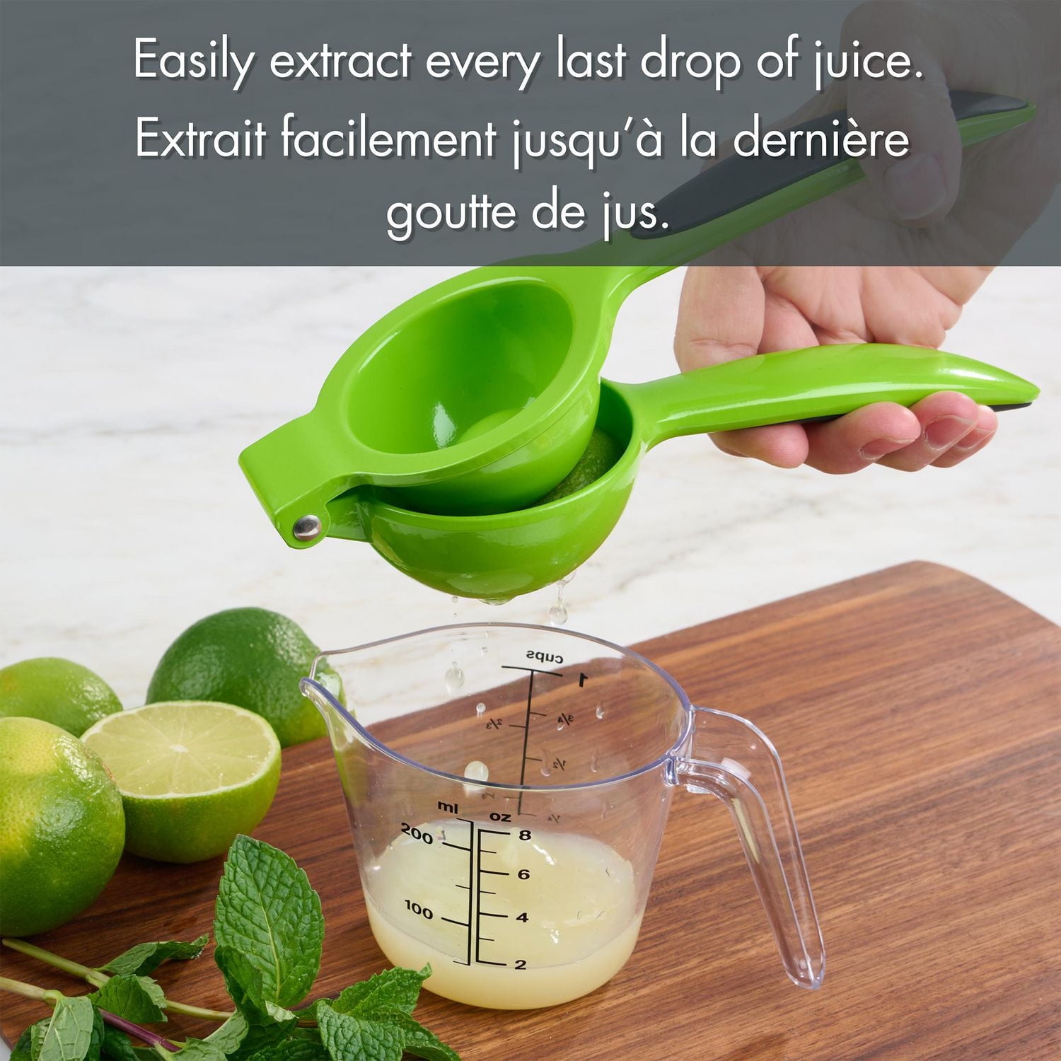 Mainstays Heavy Duty Diecast Manual Juicer and Squeezer with Comfort Grips Handles, Green Lime, Lime Squeezer