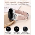 thumbnail image 4 of Wearlizer Leather Band Compatible with Samsung Galaxy Watch 9/8 40mm 44mm & Watch 8 Classic 46mm, Slim Dressy Leather Strap for Women with C-Shape Metal Buckle, No Gap One-Click Band, 4 of 6