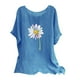 thumbnail image 1 of Camisetas de Manga Corta para las Mujeres Mezcla de Lino de Ajuste Suelto Top de Camiseta Casual, Blusas para las Mujeres Casual, 1 of 3