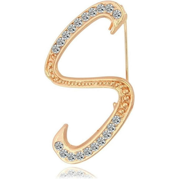 Letter Brooch Pins Initial Rhinestone Brooch for Women Crafts Gold A-Z