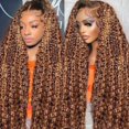 thumbnail image 1 of Peluca con encaje en la parte delantera PREMAY Highlight Ombre HD, cabello humano 26 pulgadas, 1 of 9