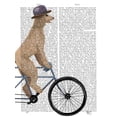 thumbnail image 2 of Fab Funky 19x24 Gold Ornate Wood Framed with Double Matting Museum Art Print Titled - Poodle on Bicycle, Cream, 2 of 4