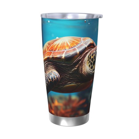 

Goofa Realistic Turtle for 20 oz Skinny Tumbler Stainless Steel Coffee Mug Slim Vacuum Insulated Travel Cup Car Cup-Without Straw