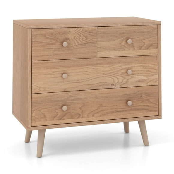 Topbuy 4-drawer dresser, drawer chest storage chest cabinet wooden chest chest of drawers modern drawer organizer
