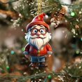 thumbnail image 4 of Colgante de árbol de Navidad con muñeco de nieve de Papá Noel y dibujos animados de acrílico 2D, adorno colgante bonito para Navidad, regalo de Año Nuevo 2025 para el hogar, 4 of 5