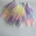 thumbnail image 4 of BULLPIANO Girls Tutu Skirts Gradient Color Layered Tulle Skirt Asymmetric Hem Elastic Waist Party Birthday Dance Princess Skirt, 4 of 4