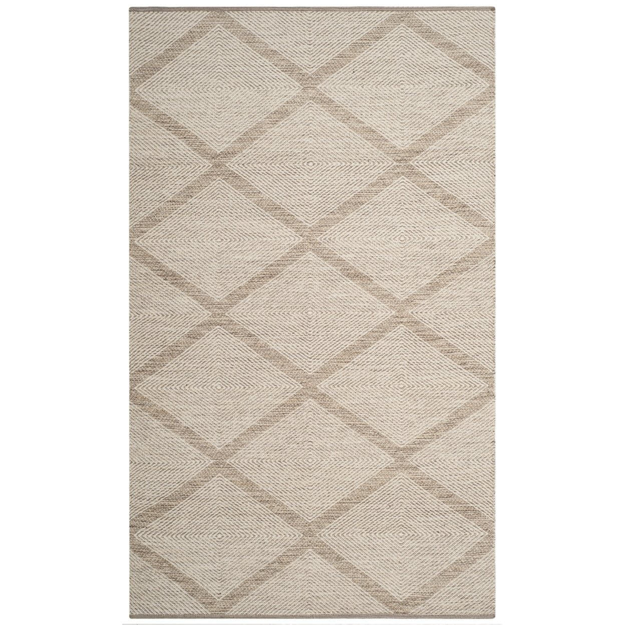 SAFAVIEH Montauk Bailey Geometric Diamond Cotton Area Rug, Beige, 5' x 8'