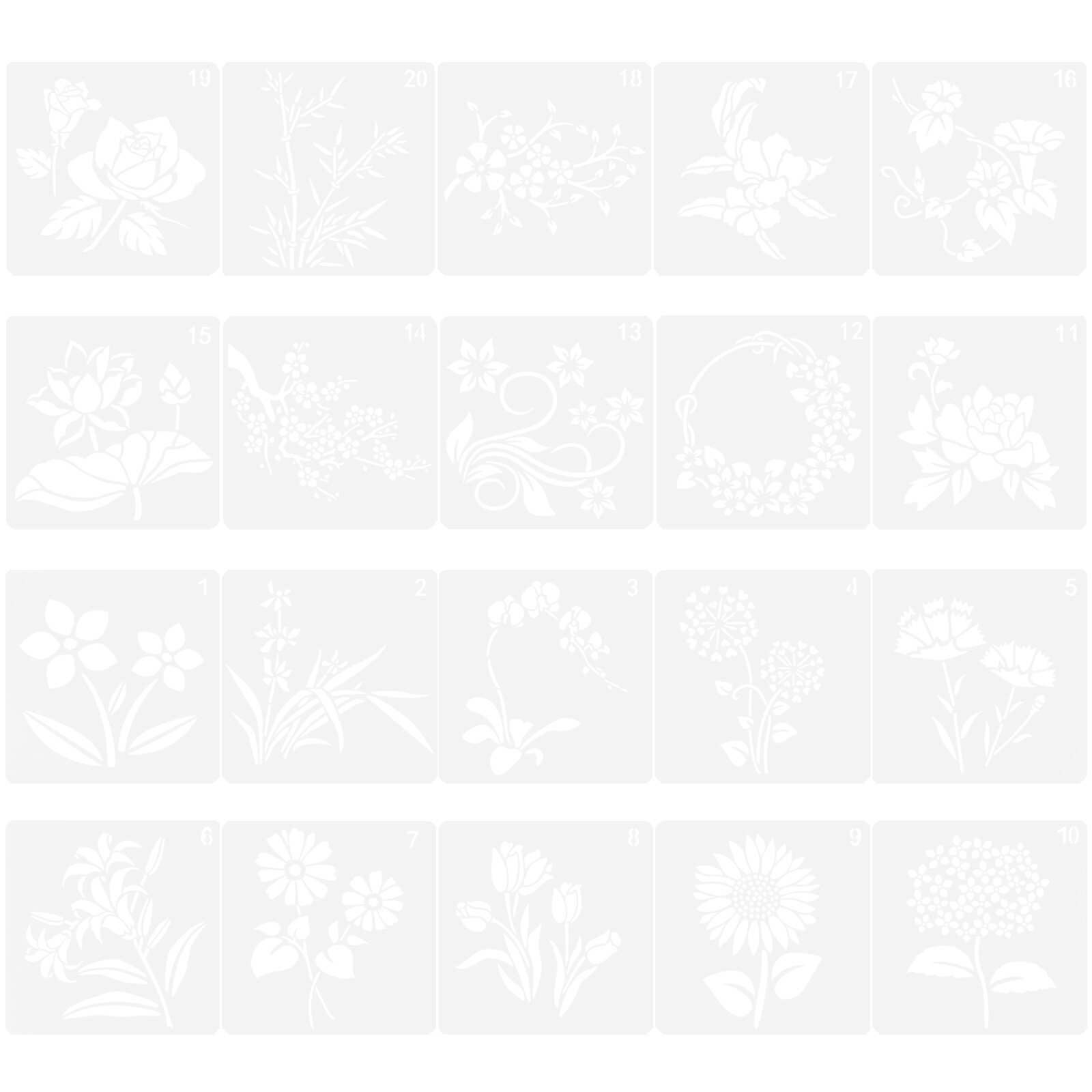 HEMOTON 20pcs Drawing Stencils Children Painting Stencils Plastic