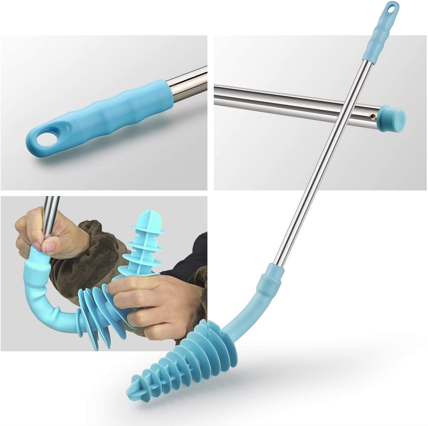 Tohuu Toilet Plunger Toilet Auger Drain Dredging Spring Drain Clog Remover  Tool Toilet Snake Clog Remover to Grab and Clear Blocking in Clogged Toilet  Plumbing Snake effective 