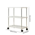 thumbnail image 3 of Rolling Storage Shelves with Wheels | 4-Tier Plastic Storage Rack | White or Black Mobile Shelving Unit for Kitchen Pantry Bathroom Closet | 23.2x15.7x8.2 Inches | Easy Assembly, 3 of 6