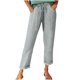 thumbnail image 2 of Karight Cotton Linen Pants for Women Summer High Waist Elastic Straight Leg Pant Casual Loose Solid Lightweight Beach Trousers, 2 of 9