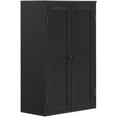 thumbnail image 6 of Bathroom Storage Cabinet Freestanding Wooden Floor Cabinet with Adjustable Shelf and Double Door, Tall Cabinet for Bathroom Living Room Kitchen, Black, 6 of 7