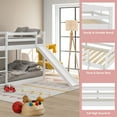 Twin Over Twin Wooden Bunk Bed with Convertible Slide and Durable