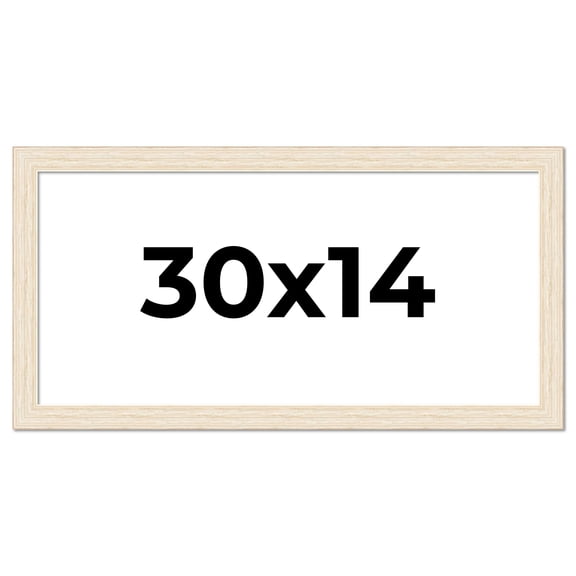 30x14 Frame White Real Wood Picture Frame Width 1.5 inches | Interior Frame Depth 0.5 inches | Barn