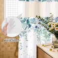 thumbnail image 3 of No Hook Shower Curtain, Turquoise Botanical Shower Curtains for Bathroom with See Through Top Window, Spring Weeping Eucalyptus Leaves Waterproof & Washable Bath Curtain Stand Up Stall 36"x72", 3 of 9